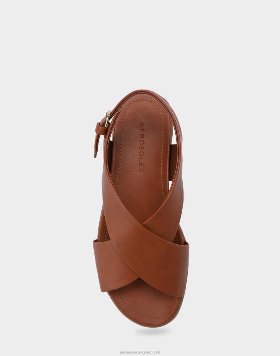 platte sandaal bruin kunstleer Aerosoles 0V00470 vrouwen