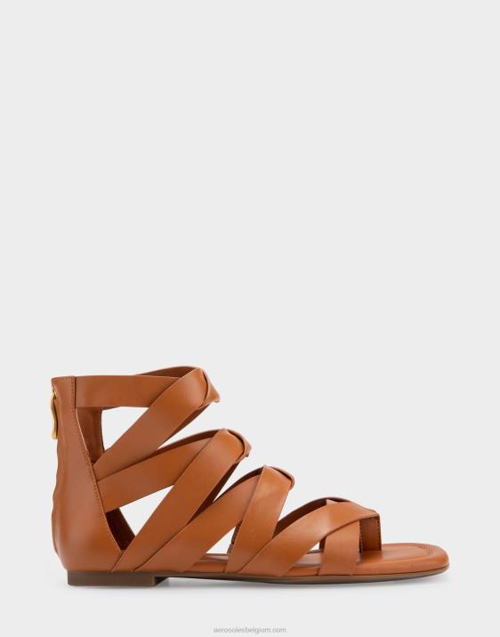 platte sandaal bruin leer Aerosoles 0V00410 vrouwen