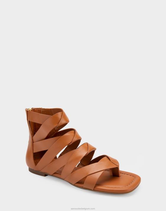 platte sandaal bruin leer Aerosoles 0V00410 vrouwen