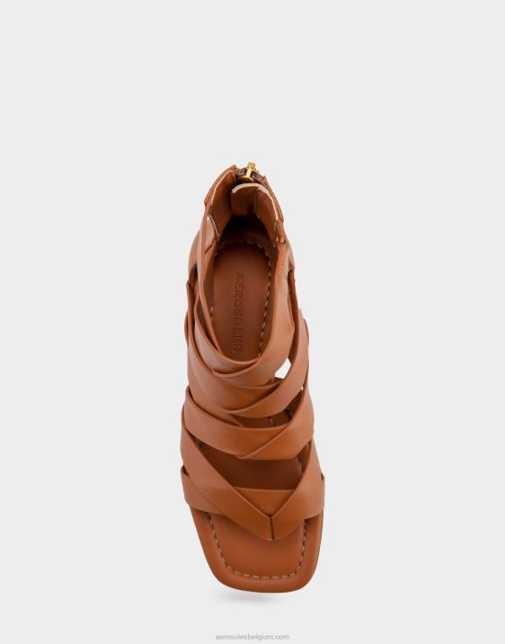 platte sandaal bruin leer Aerosoles 0V00410 vrouwen