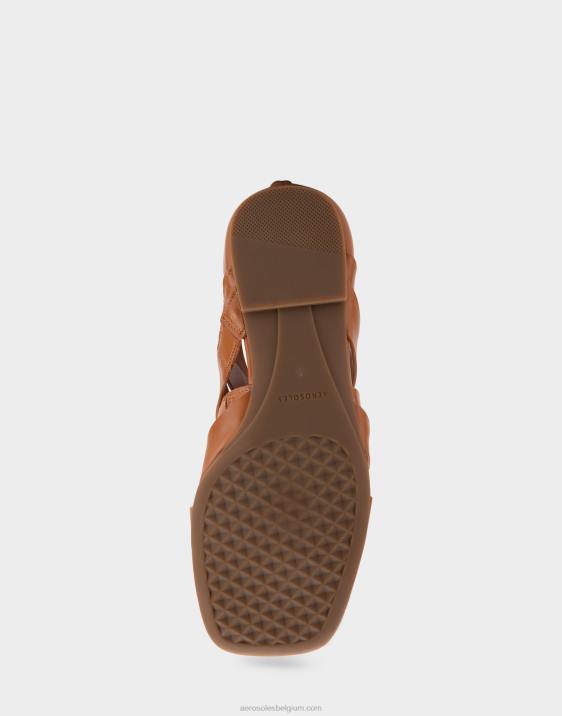 platte sandaal bruin leer Aerosoles 0V00410 vrouwen