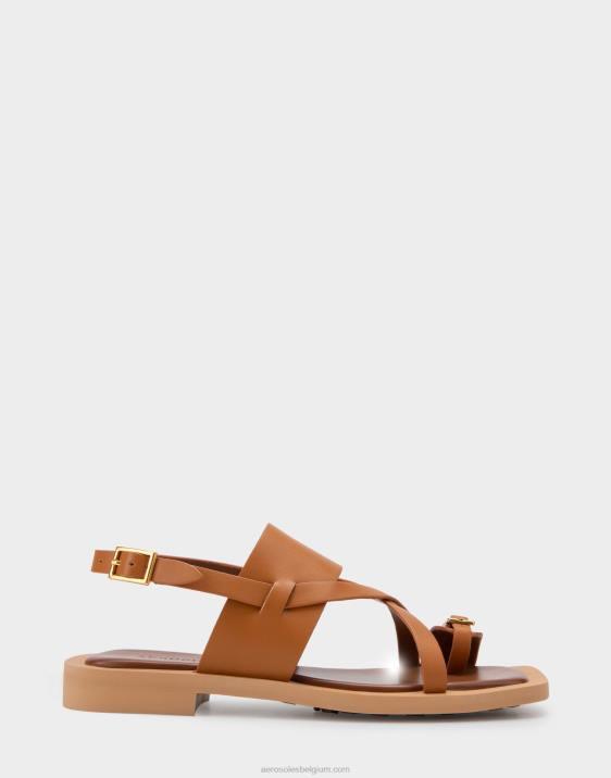 platte sandaal bruin leer Aerosoles 0V00412 vrouwen