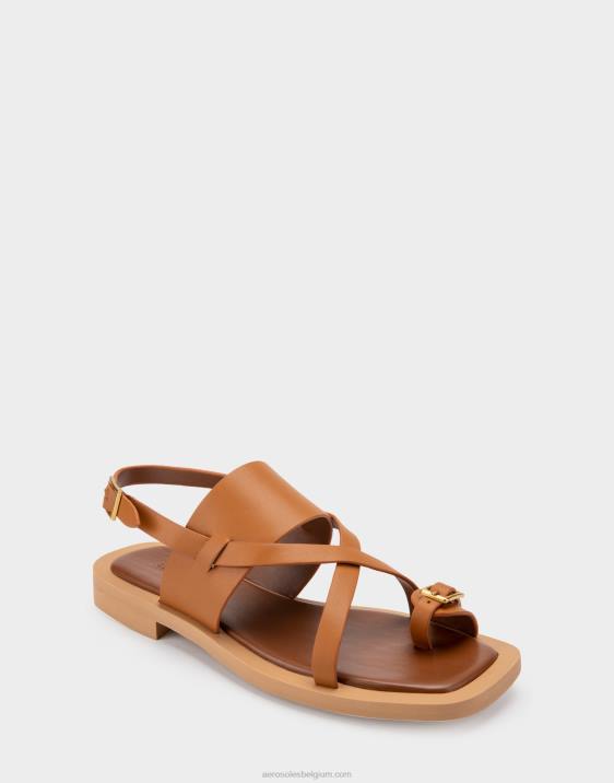 platte sandaal bruin leer Aerosoles 0V00412 vrouwen