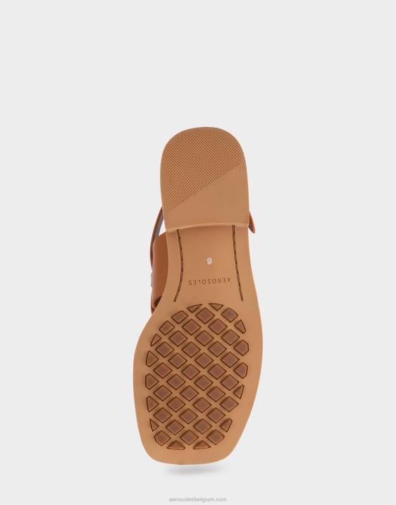 platte sandaal bruin leer Aerosoles 0V00412 vrouwen