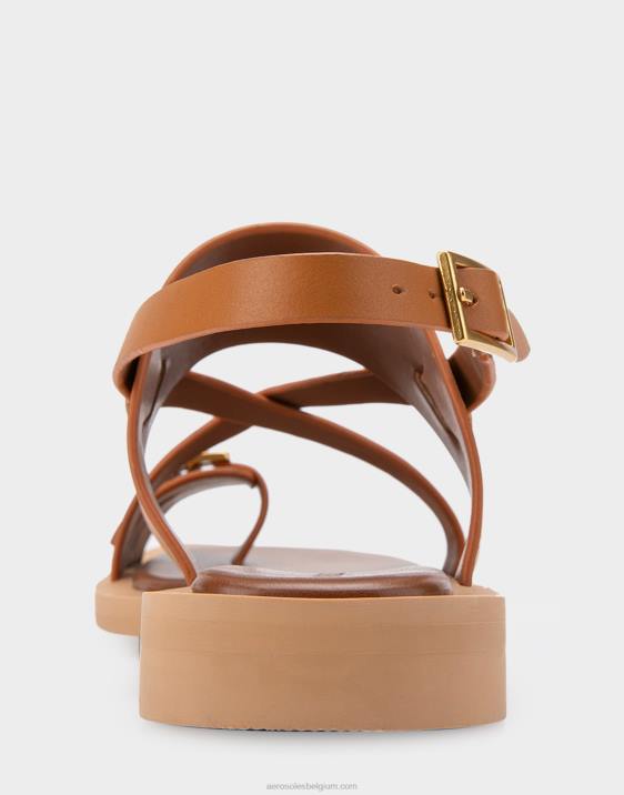 platte sandaal bruin leer Aerosoles 0V00412 vrouwen