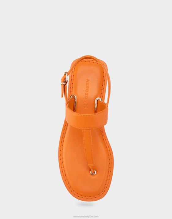 platte sandaal mandarijn leer Aerosoles 0V00456 vrouwen
