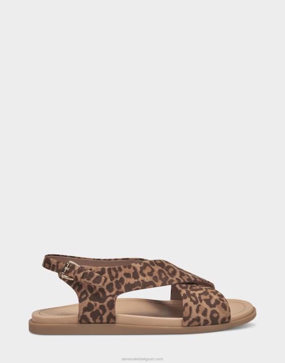 platte sandaal naturel luipaard Aerosoles 0V00472 vrouwen