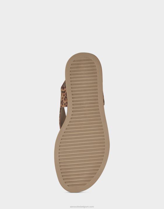 platte sandaal naturel luipaard Aerosoles 0V00472 vrouwen