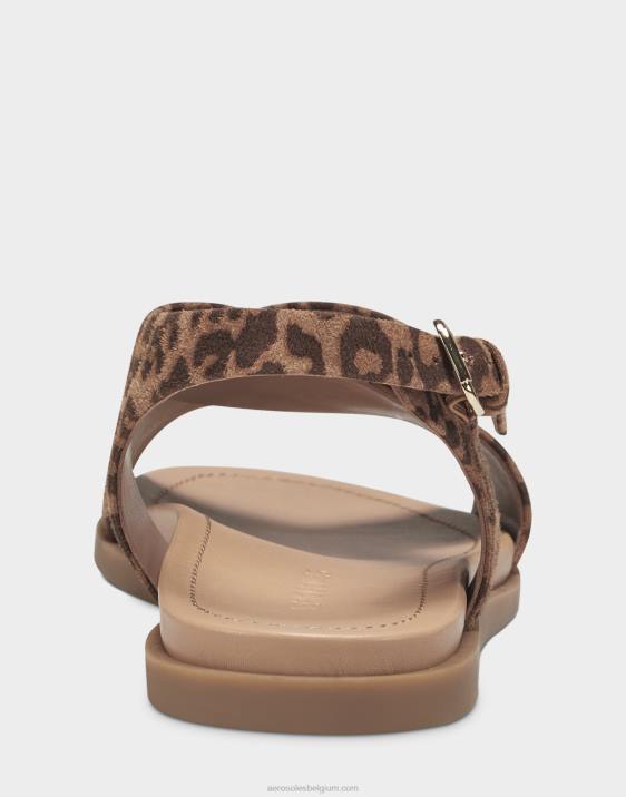 platte sandaal naturel luipaard Aerosoles 0V00472 vrouwen
