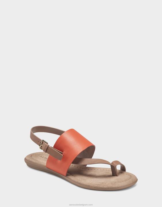 platte sandaal oranje kunstleer Aerosoles 0V00462 vrouwen