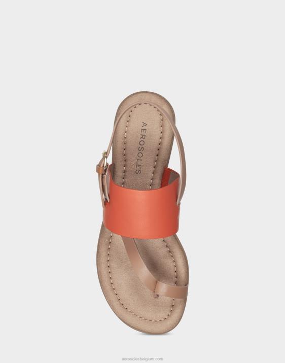 platte sandaal oranje kunstleer Aerosoles 0V00462 vrouwen