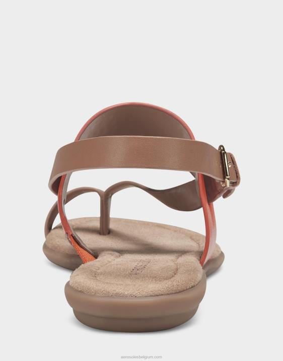 platte sandaal oranje kunstleer Aerosoles 0V00462 vrouwen