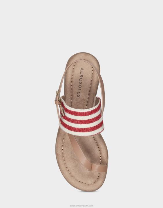 platte sandaal rode streep Aerosoles 0V00466 vrouwen