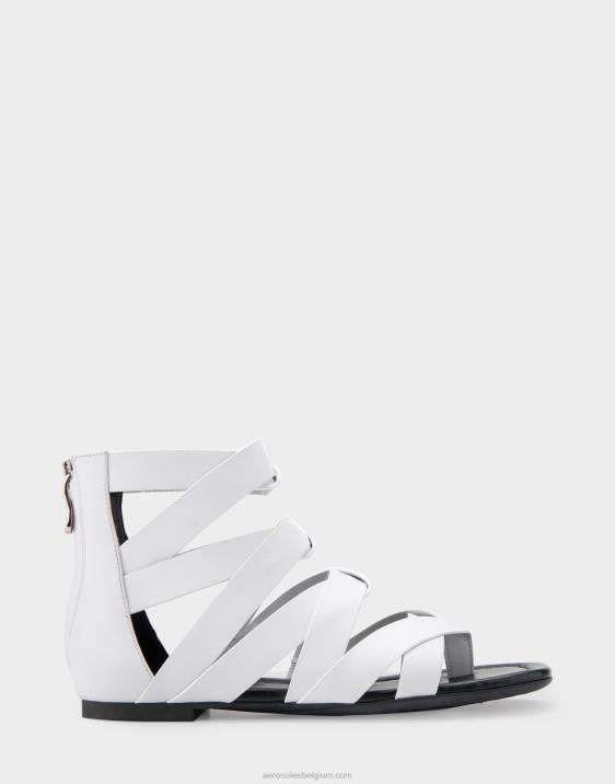platte sandaal wit leer Aerosoles 0V00411 vrouwen