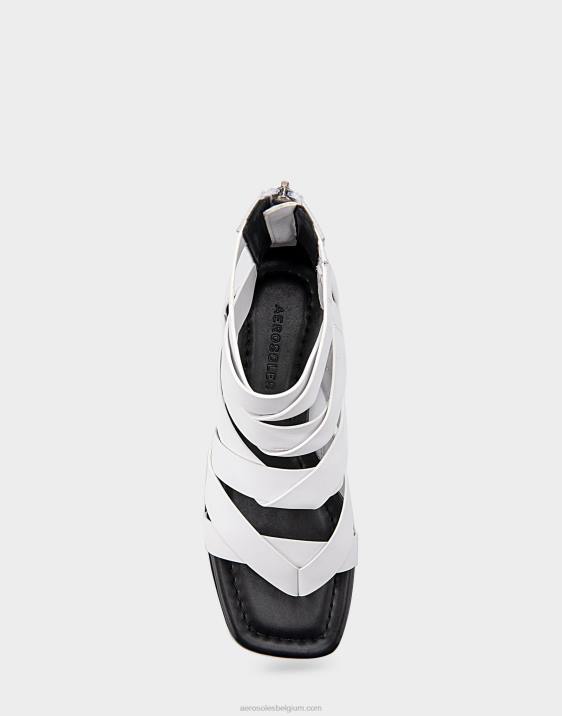 platte sandaal wit leer Aerosoles 0V00411 vrouwen