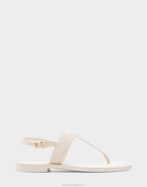 platte sandaal wit leer Aerosoles 0V00454 vrouwen