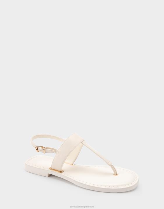 platte sandaal wit leer Aerosoles 0V00454 vrouwen