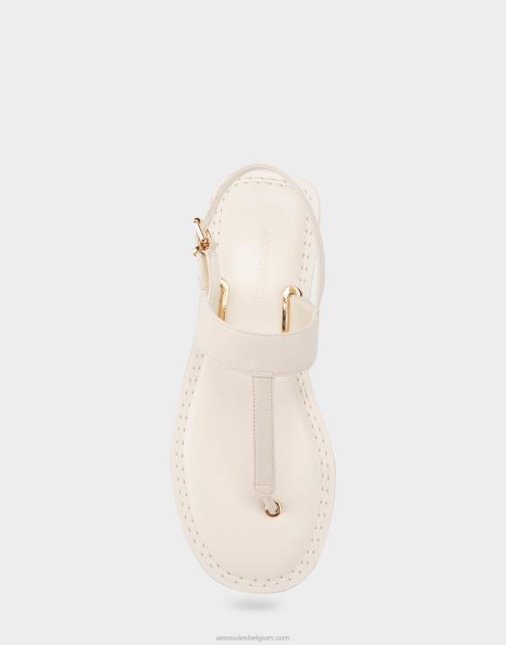 platte sandaal wit leer Aerosoles 0V00454 vrouwen