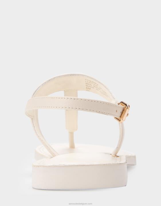 platte sandaal wit leer Aerosoles 0V00454 vrouwen