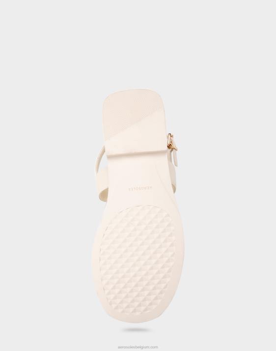 platte sandaal wit leer Aerosoles 0V00454 vrouwen