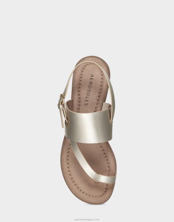 platte sandaal zacht goud kunstleer Aerosoles 0V00461 vrouwen
