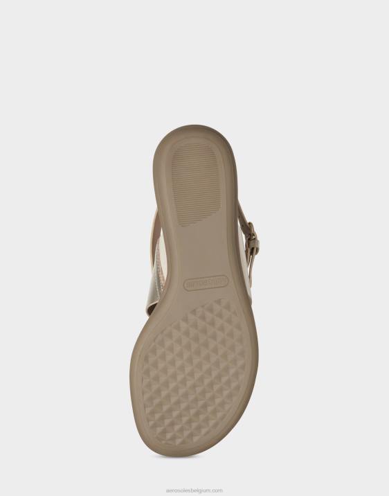 platte sandaal zacht goud kunstleer Aerosoles 0V00461 vrouwen