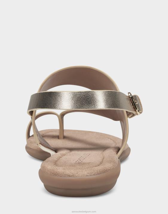 platte sandaal zacht goud kunstleer Aerosoles 0V00461 vrouwen