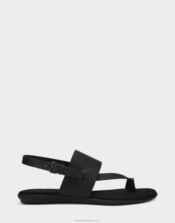 platte sandaal zwart kunstleer Aerosoles 0V00468 vrouwen