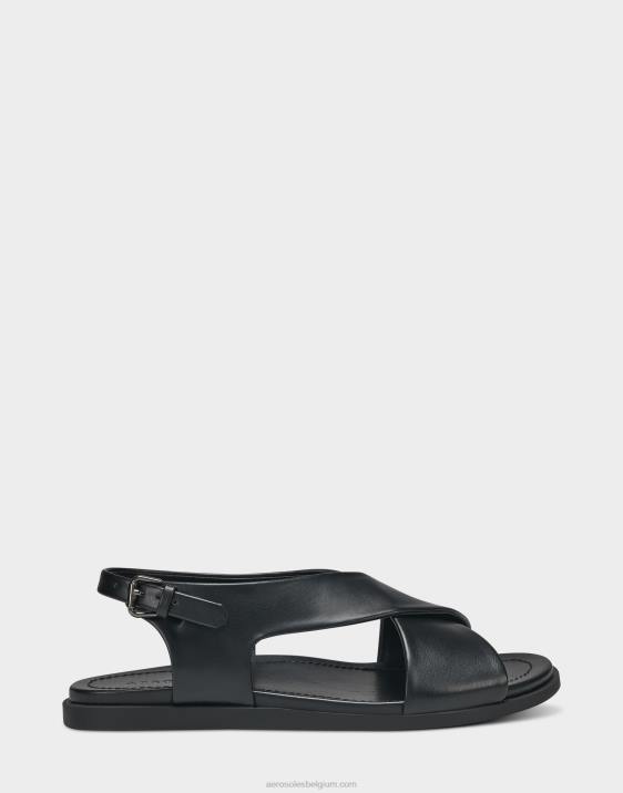 platte sandaal zwart kunstleer Aerosoles 0V00474 vrouwen