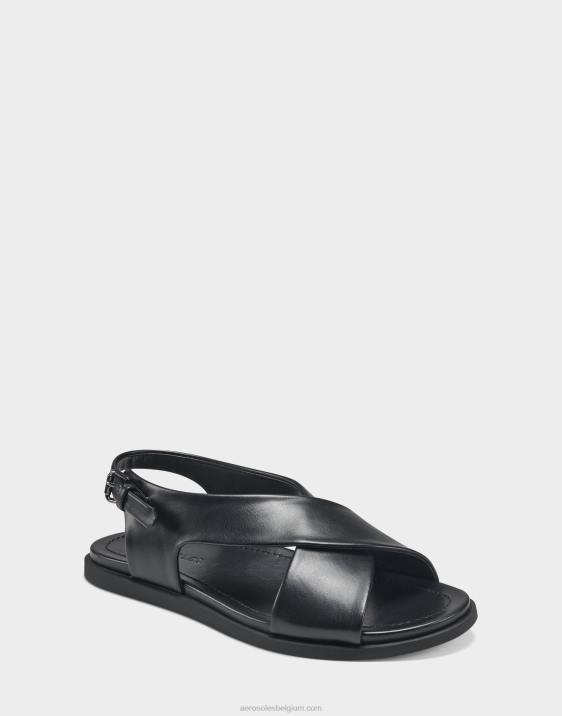 platte sandaal zwart kunstleer Aerosoles 0V00474 vrouwen