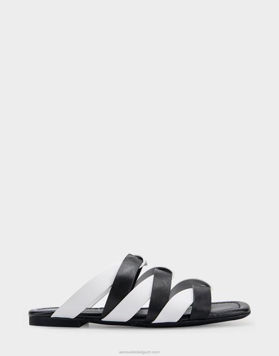 platte sandaal zwarte combo Aerosoles 0V00278 vrouwen
