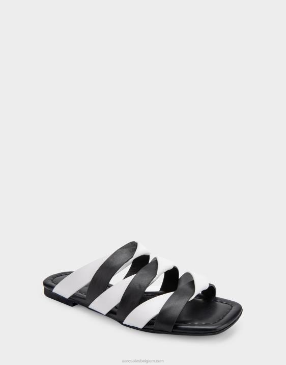platte sandaal zwarte combo Aerosoles 0V00278 vrouwen