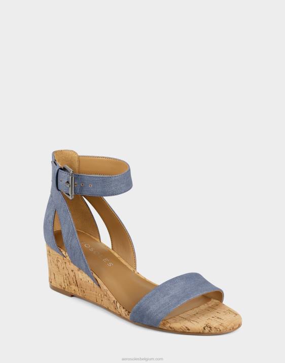 sleehak sandaal midden blauw Aerosoles 0V00330 vrouwen