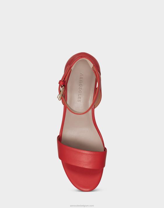 sleehak sandaal rood leer Aerosoles 0V00324 vrouwen