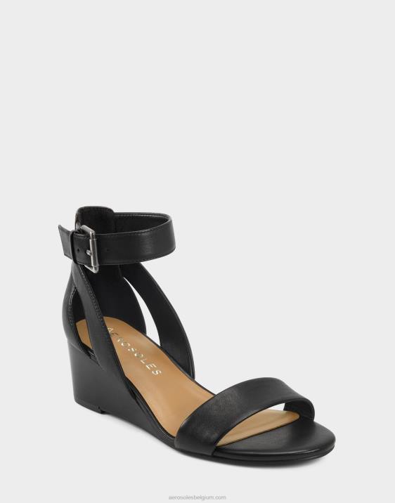 sleehak sandaal zwart leer Aerosoles 0V00334 vrouwen