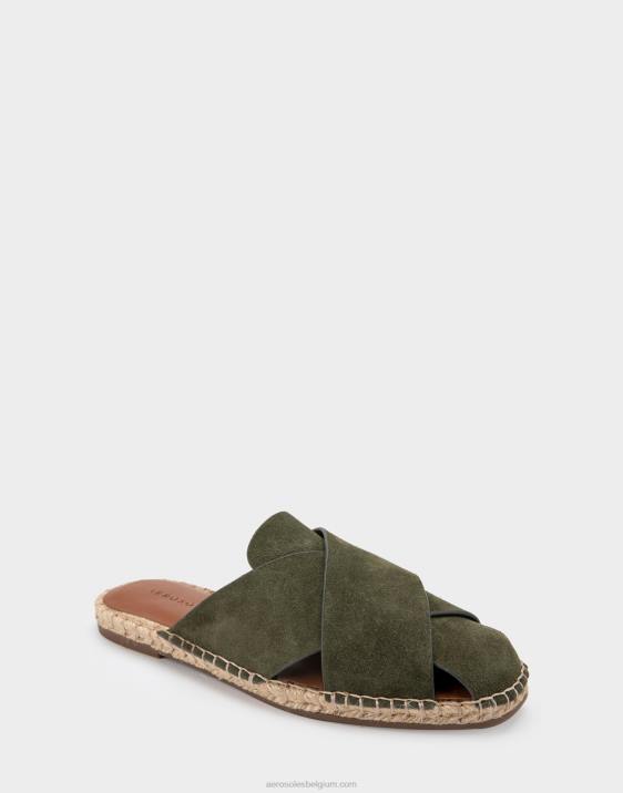 espadrille slide olijf suède Aerosoles 0V00280 vrouwen