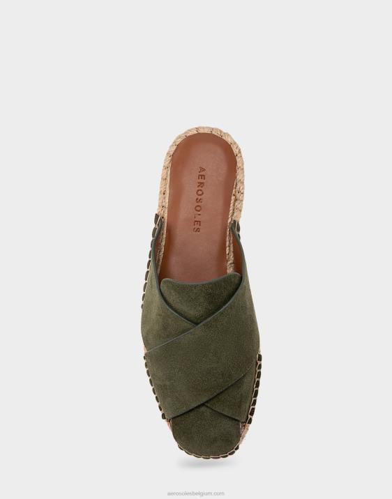 espadrille slide olijf suède Aerosoles 0V00280 vrouwen