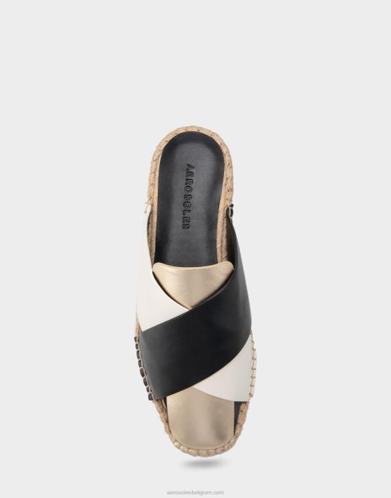 espadrille slide zwart combo Aerosoles 0V00279 vrouwen