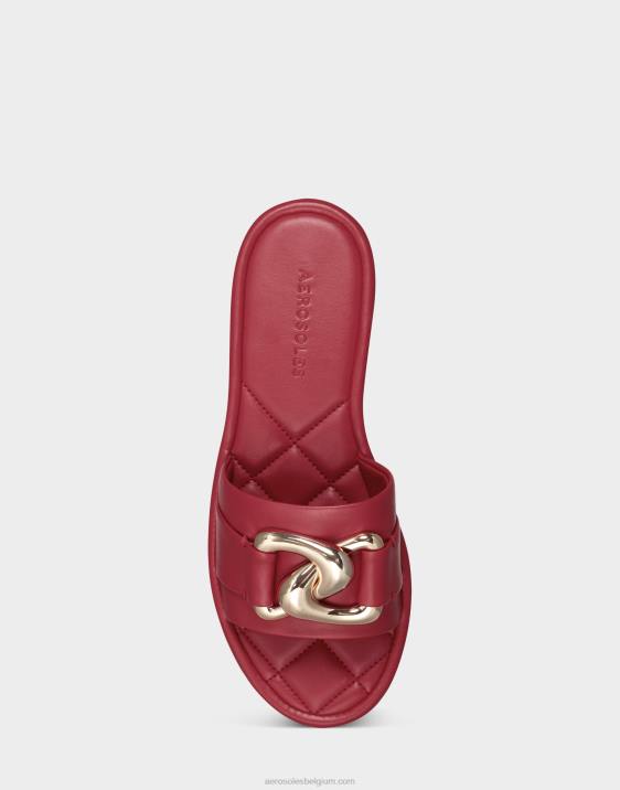 schuif rood leer Aerosoles 0V00284 vrouwen