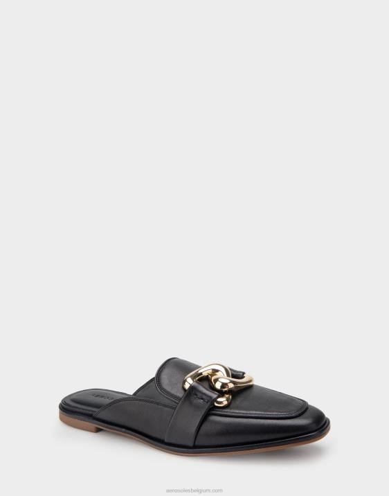 schuif zwart leer Aerosoles 0V00276 vrouwen