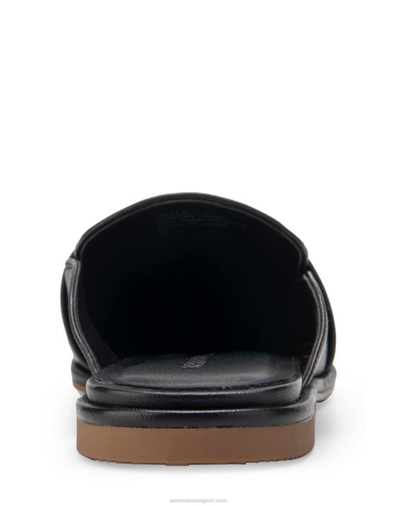 schuif zwart leer Aerosoles 0V00276 vrouwen
