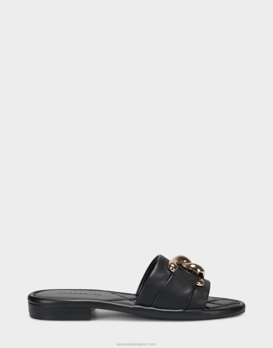 schuif zwart leer Aerosoles 0V00286 vrouwen